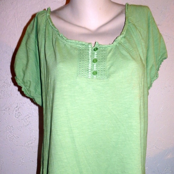 Bit & Bridal NWOt Green 100% Cotton Tunic Top - Picture 2 of 7